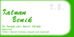kalman benik business card